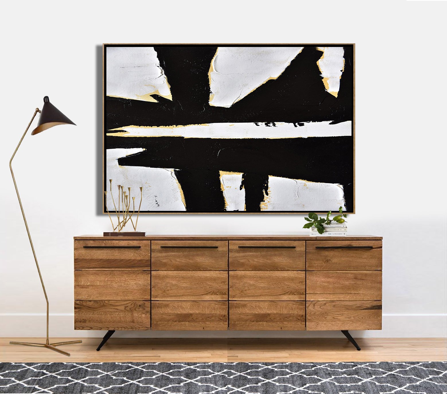 Horizontal Palette Knife Minimalist Art #C21Z